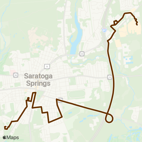 CDTA Saratoga Stonequist Shopper Bus map