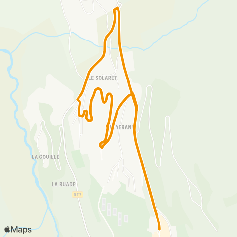 Navettes Cœur de Tarentaise Circuit Preyerand map