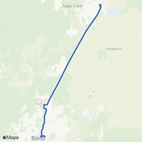 Cascades East Transit Redmond / Bend map