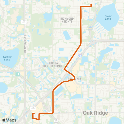 LYNX Millenia Blvd / Vineland Rd map