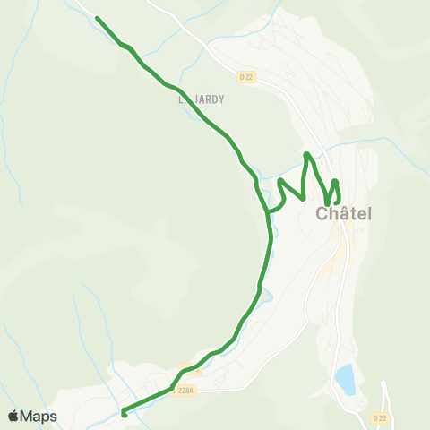 Châtel Bus Centre village / Béchigne / Linga map