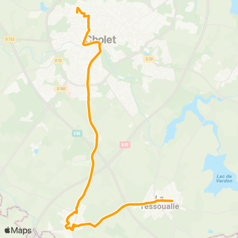 Choletbus La Tessoualle - Le Puy St Bonnet - Cholet map