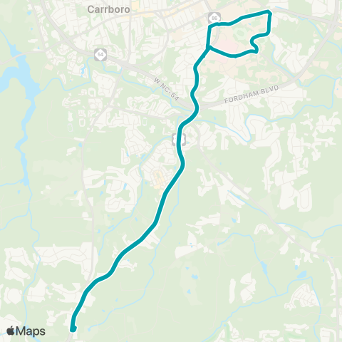 Chapel Hill Transit CCX - Chatham County map