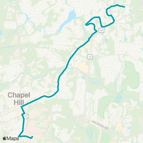 Chapel Hill Transit CL - Sage / Old Oxford Rd / UNC Hospitals map