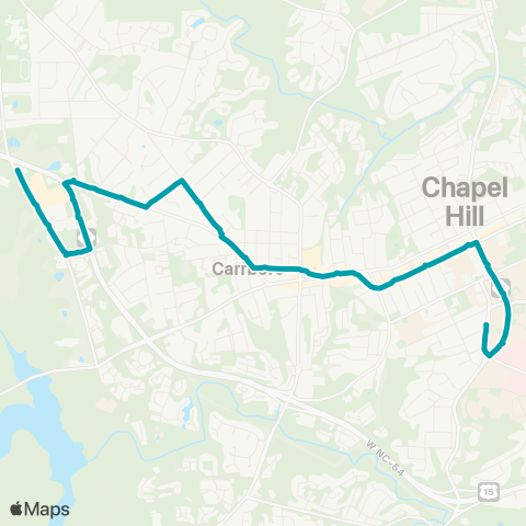 Chapel Hill Transit CW - Carrboro / Weaver Street / UNC map