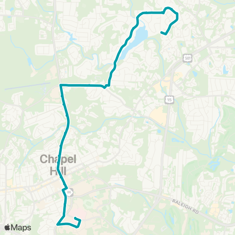 Chapel Hill Transit Booker Crk / UNC Hosp / Glen Lennox map