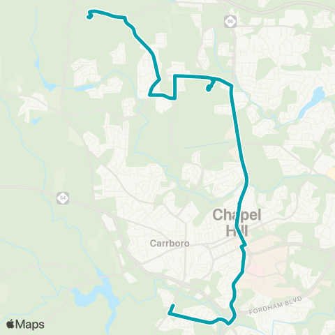 Chapel Hill Transit Morris Grove-Chapel Hill HS-Rogers Rd map