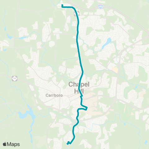 Chapel Hill Transit NS - Eubanks Rd / Southern Village map