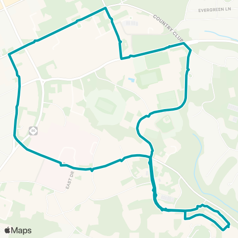 Chapel Hill Transit RU - Campus Reverse Shuttle map