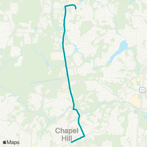 Chapel Hill Transit T - Safe Ride T - Franklin St / MLK, Jr. Blvd / Timberlyne map