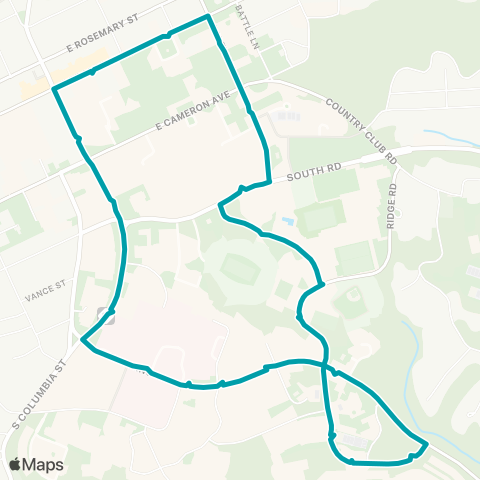 Chapel Hill Transit U - Campus Shuttle map