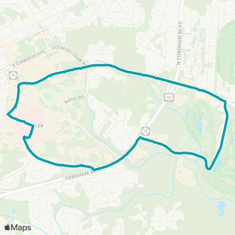 Chapel Hill Transit B - Baity Hill / UNC Hospitals map