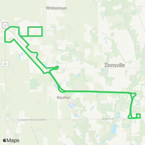 CIRTA Whitestown Connector map