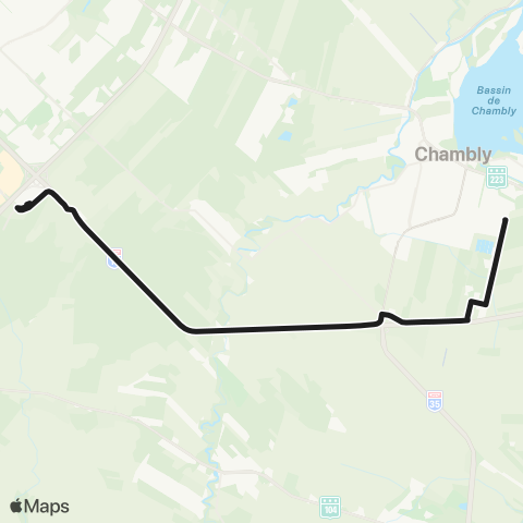 exo Chambly-Richelieu-Carignan Chambly (Industriel) - Terminus Brossard map