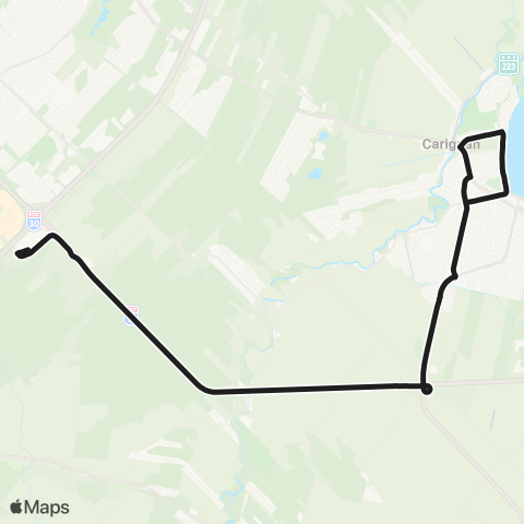 exo Chambly-Richelieu-Carignan Chambly (Daigneault - Martel) - Terminus Brossard map