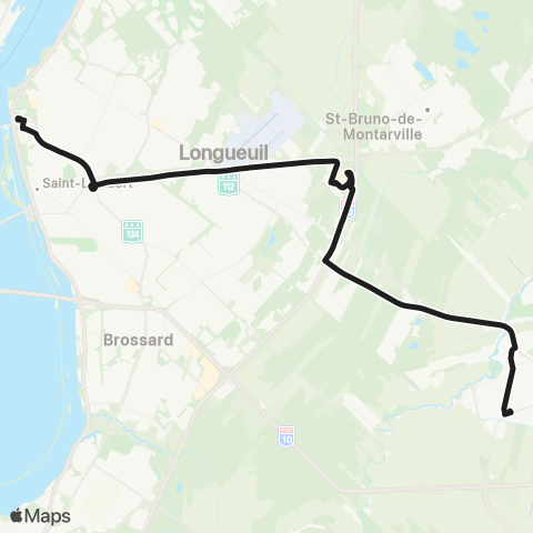 exo Chambly-Richelieu-Carignan Chambly - Terminus Longueuil map