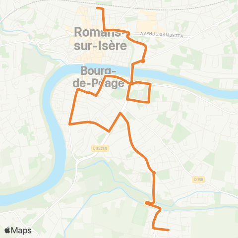 Citéa Bourg de Peage Bayannins - Romans Gare map