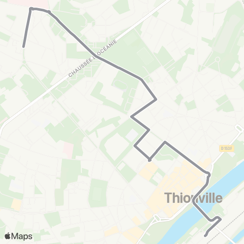 Citéline Thionville Gare <-> Thionville Bel Air map