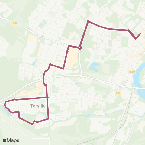 Citéline Thionville Foch <-> Terville St Jean map