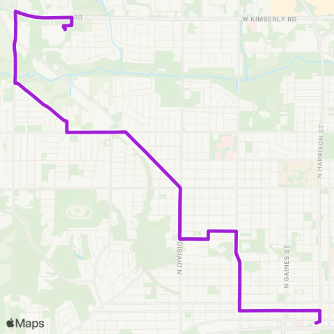 CitiBus Purple map