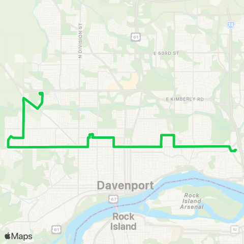 CitiBus Green map