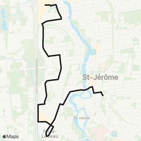 exo Laurentides Saint-Jérôme - Centre (sur Réservation) map