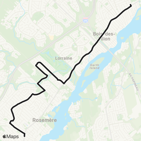 exo Laurentides Terrebonne - Gare Rosemère (s/ Réservation) map