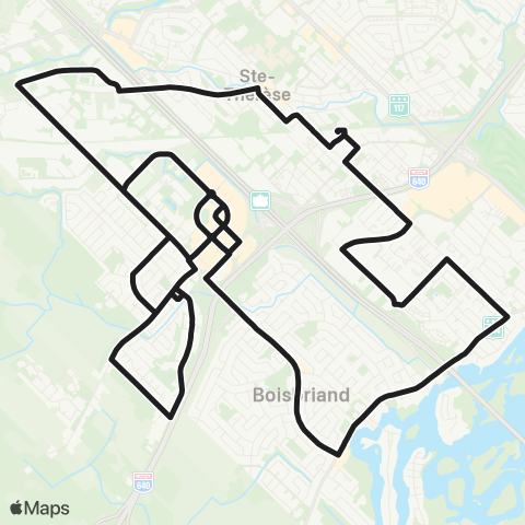 exo Laurentides Boisbriand S vers Boisbriand N (s/ Réservation) map