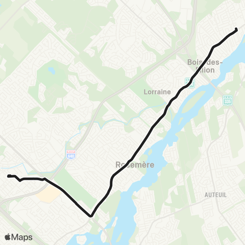 exo Laurentides Bois-des-Filion - Sainte-Thérèse map