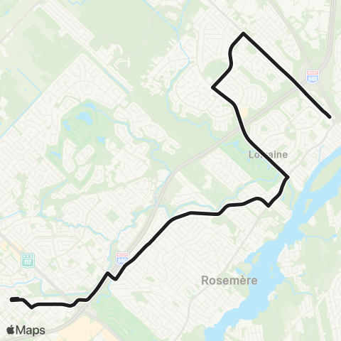 exo Laurentides Lorraine - Sainte-Thérèse map