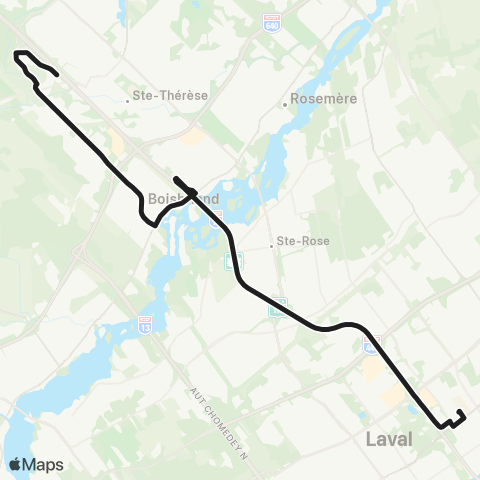 exo Laurentides Boisbriand - Laval (Métro Montmorency) map