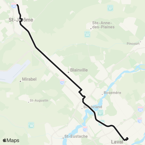 exo Laurentides Saint-Jérôme - Laval map