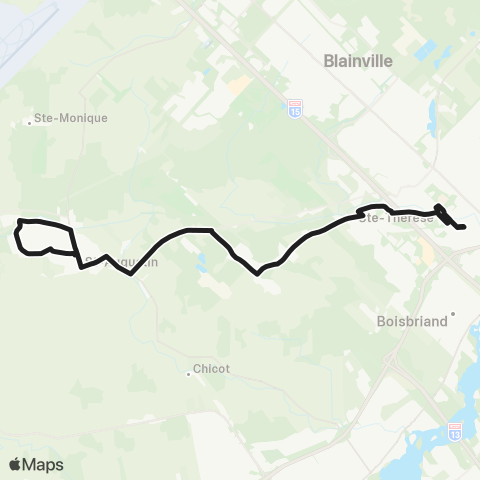 exo Laurentides Saint-Augustin - Sainte-Thérèse map