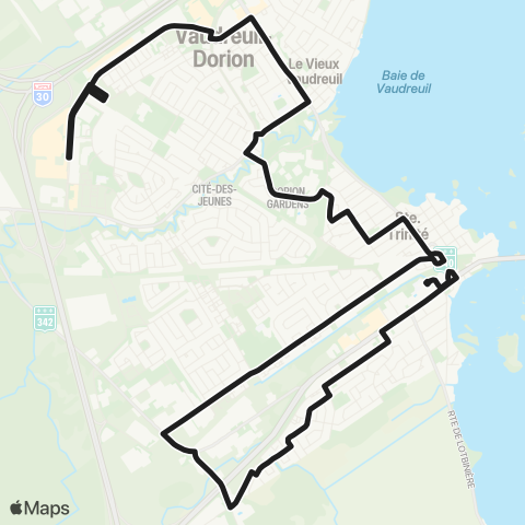 exo La Presqu'Île Vaudreuil / Dorion (Av. de la Fabrique) map