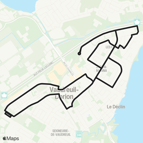 exo La Presqu'Île Gare Vaudreuil / Bourget / des Sarcelles map