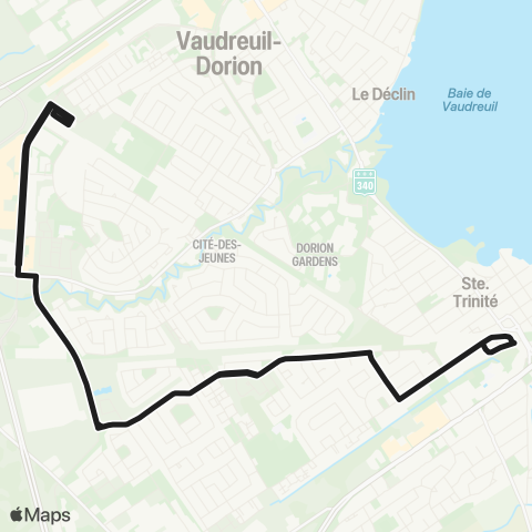 exo La Presqu'Île Gare Vaudreuil / Gare Dorion / Marier map