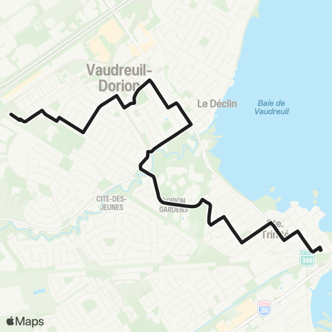 exo La Presqu'Île Gare Vaudreuil / Gare Dorion map