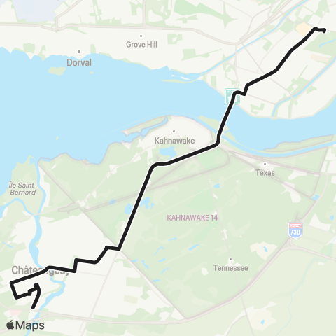 exo Sud-Ouest Châteauguay - Montréal map