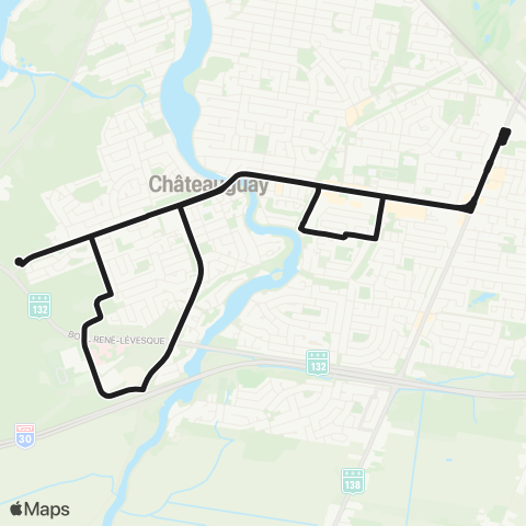 exo Sud-Ouest Châteauguay map