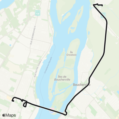 exo Sorel-Varennes Express Varennes / Radisson map