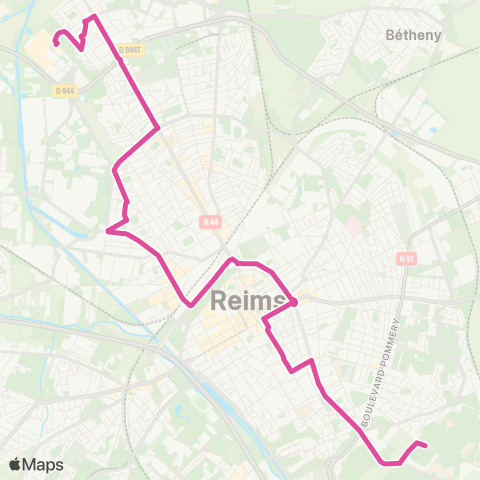 Grand Reims Mobilités MAURENCIENNE  MOULIN DE LA HOUSSE map