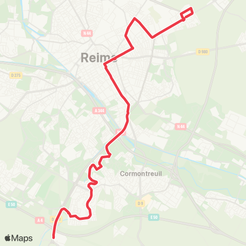 Grand Reims Mobilités C.Cial CHAMPFLEURY  EPINETTES / ROUTE DE WITRY map