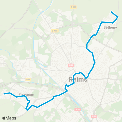 Grand Reims Mobilités LA COUTURELLE  CHAMP PAVEAU map