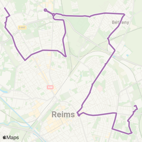 Grand Reims Mobilités LA NEUVILLETTE MAIRIE C.C. CERNAY map