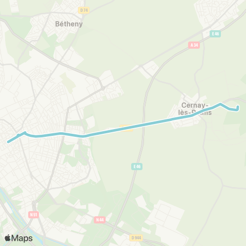 Grand Reims Mobilités CERNAY-LES-REIMS  ROYALE map