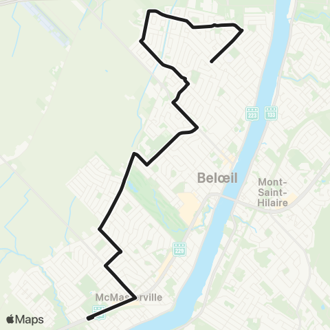 exo Vallée-du-Richelieu Beloeil map