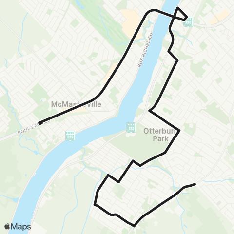 exo Vallée-du-Richelieu Otterburn Park map