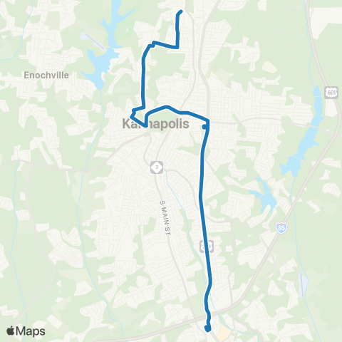 Rider Transit Blue Route map