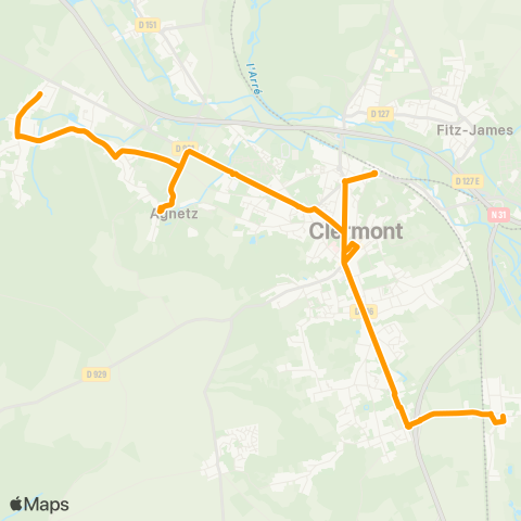 Le Bus Breuil-le-Vert - Hôpital - Agnetz map