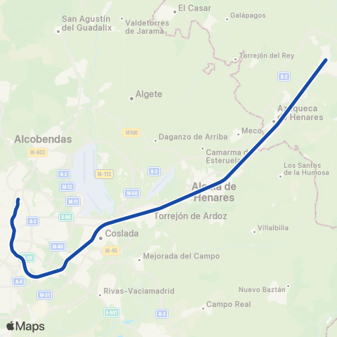 Cercanías Chamartín ↔ Guadalajara map